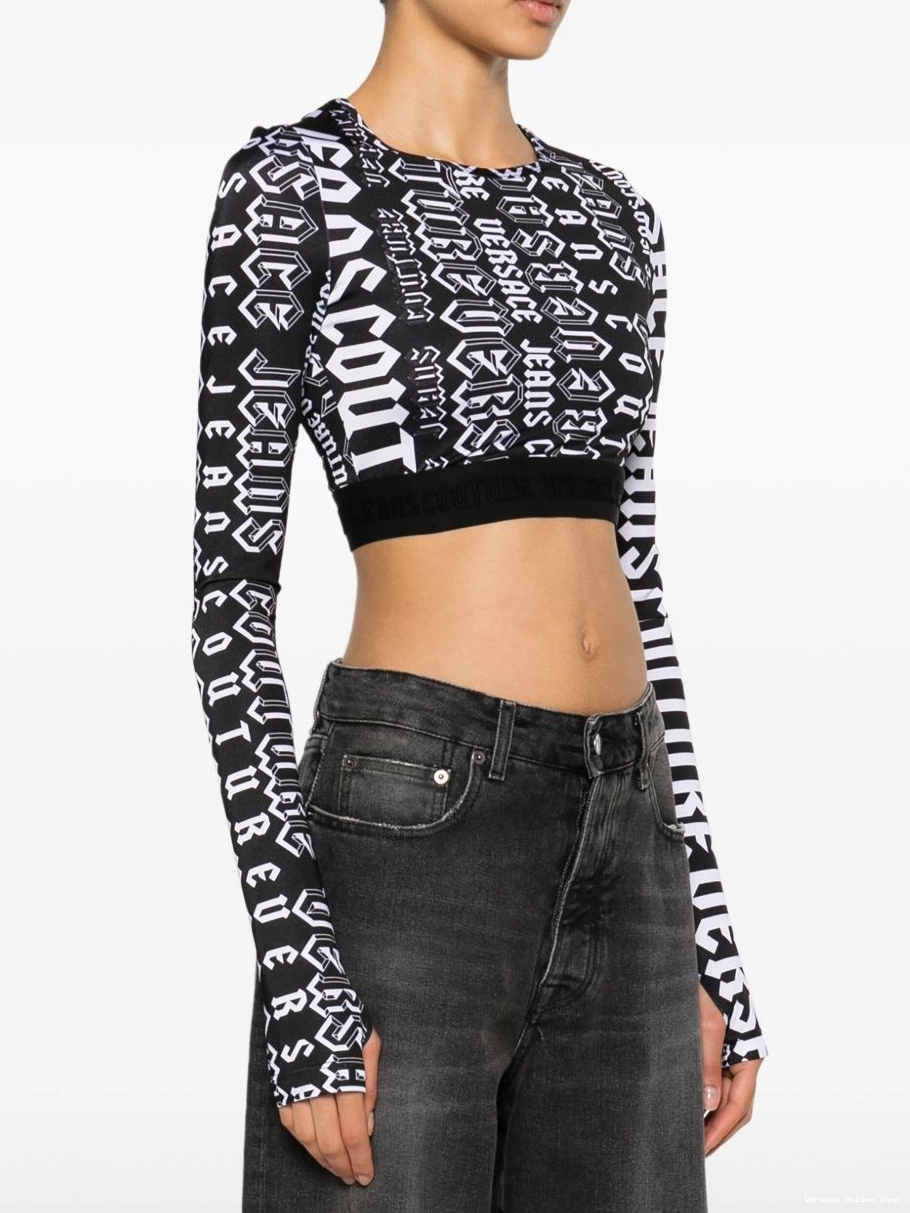 Affordable crop Couture top Logomania Versace Women Jeans 0727